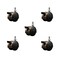 Service Caster 2'' Antique Metal Hood Twin Caster Locking Nylon Wheel 3/8 Thread Stem, 5PK SCC-TS02S50D-NYS-WA-B-381634-5 - alternate 1